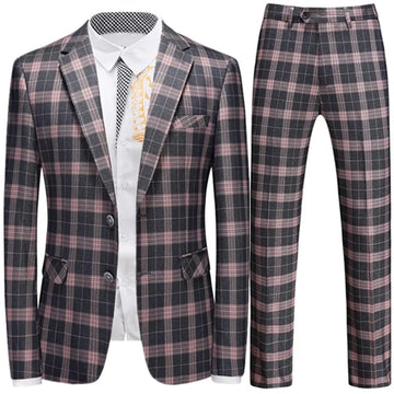Aidase Fashion New Men Leisure Boutique Business Plaid Striped Suit Vest Pants 3 Pcs Set Casual Dress Blazers Jacket Coat Trosers aidase-shop